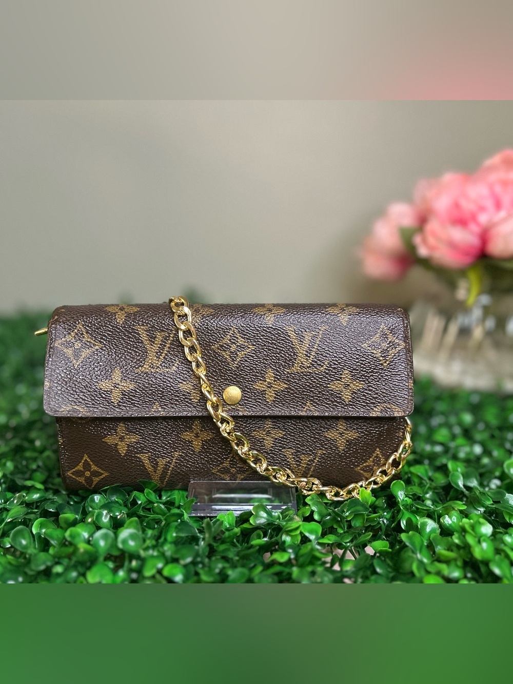 Louis Vuitton Vintage Monogram Sarah Wallet or Wallet on Chain Date Stamp CA0094